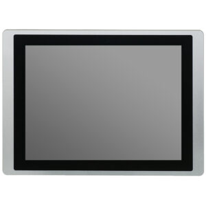 SERIE PT2 (PT2120-51ST) pannello touch LCD da 10'' con cornice in alluminio, telaio argento, frontale nero
